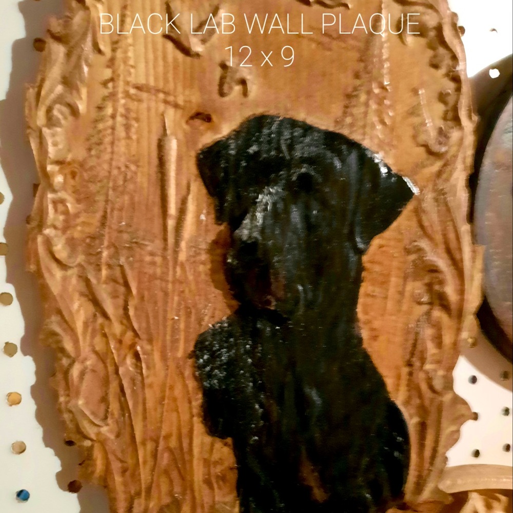 Black lab carving